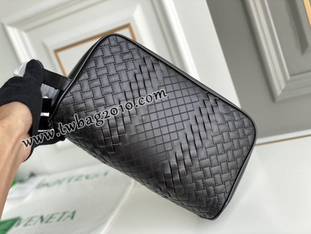 Bottega veneta高端男包 98020 寶緹嘉編織洗漱包 BV經典款胎牛皮純手工編織手袋手拿包  gxz1358